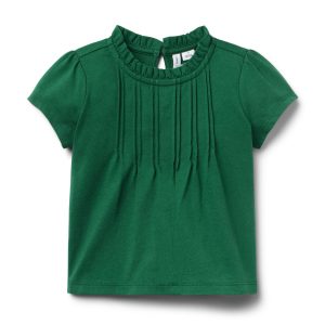 Pintuck Ruffle Top