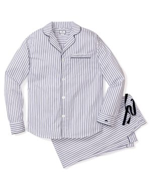 Men's Pajama Set in Navy French Ticking