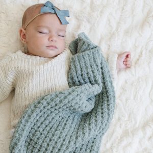 Waffle Knit Blanket in Elm