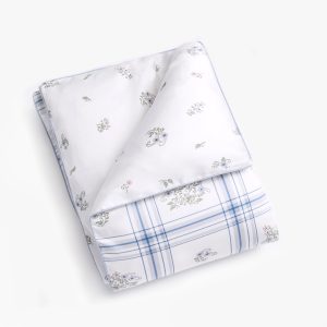 Fleur + Stripe Baby Duvet Set - Ivory