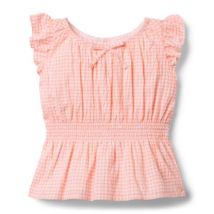 Gingham Peplum Top