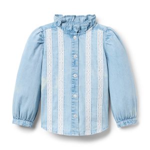 Chambray Lace Top